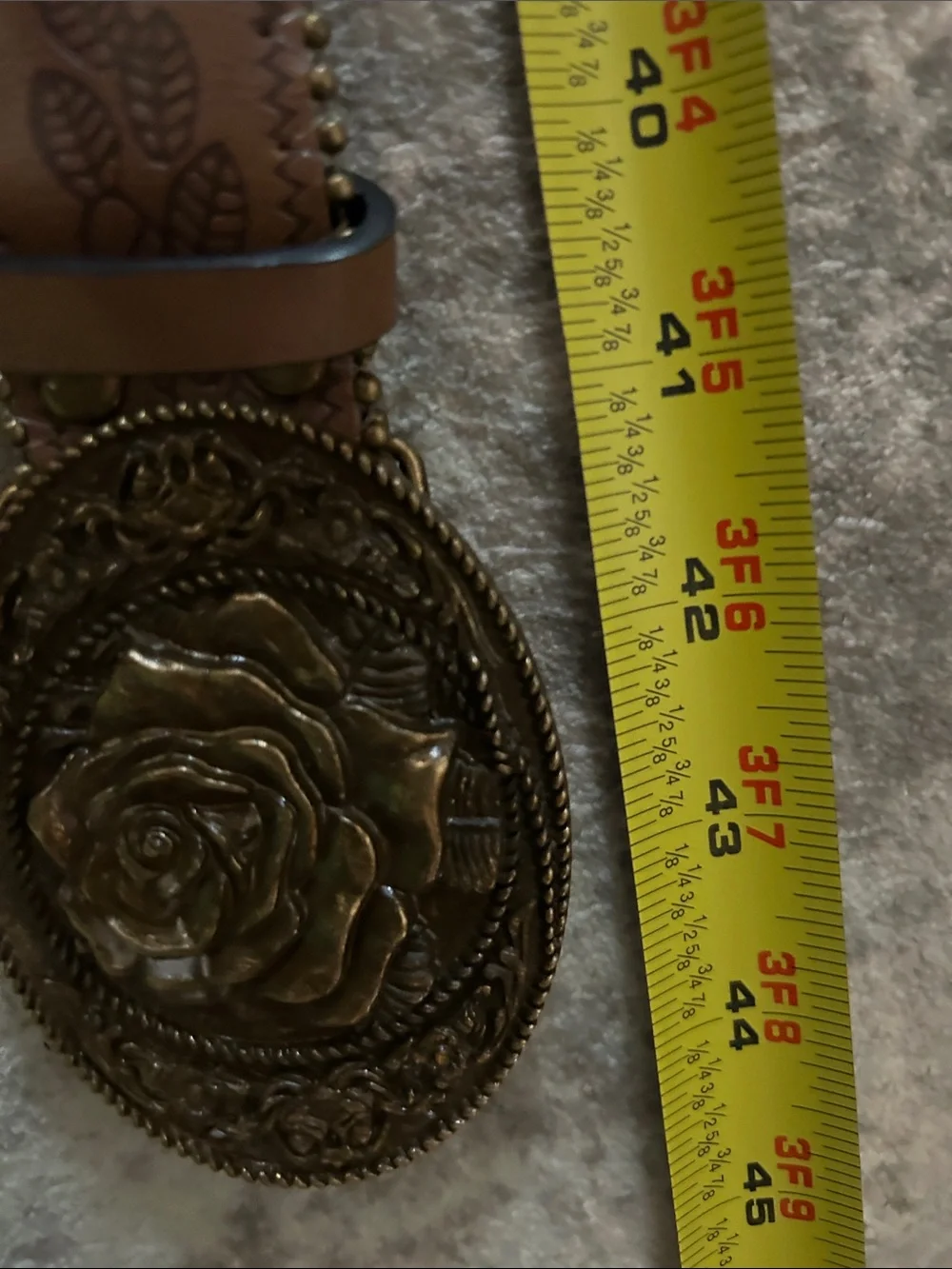 Brown Decorative Belts  with Ornate Brass Buckles - Never used.